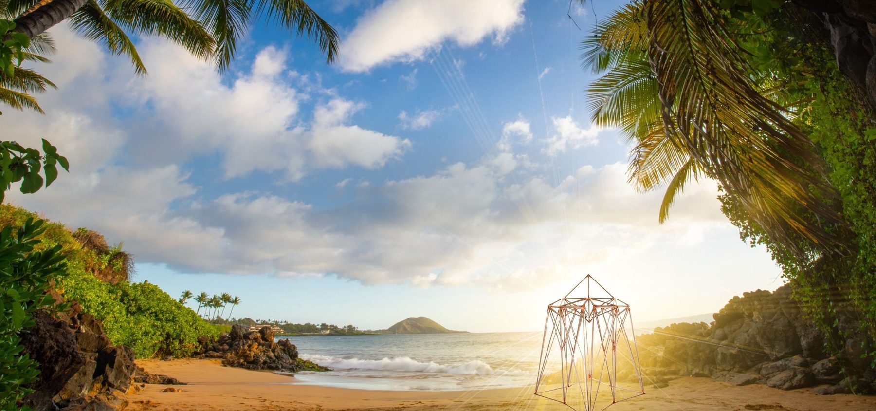 Spiaggia di Maui con lo Stargate al tramonto